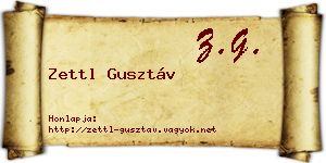 Zettl Gusztáv névjegykártya